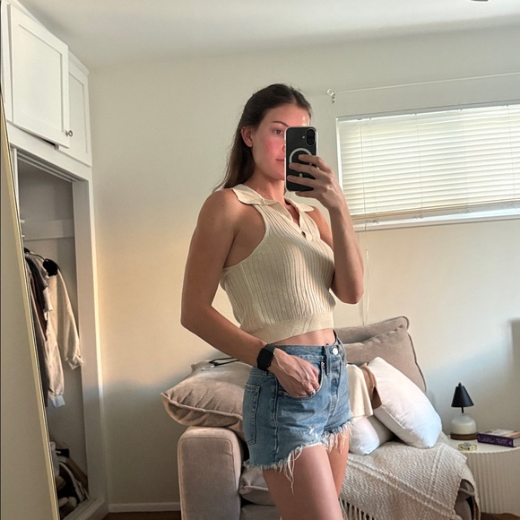 ROLLA'S Cream Ribbed Tank Top - Picture 3 of 3